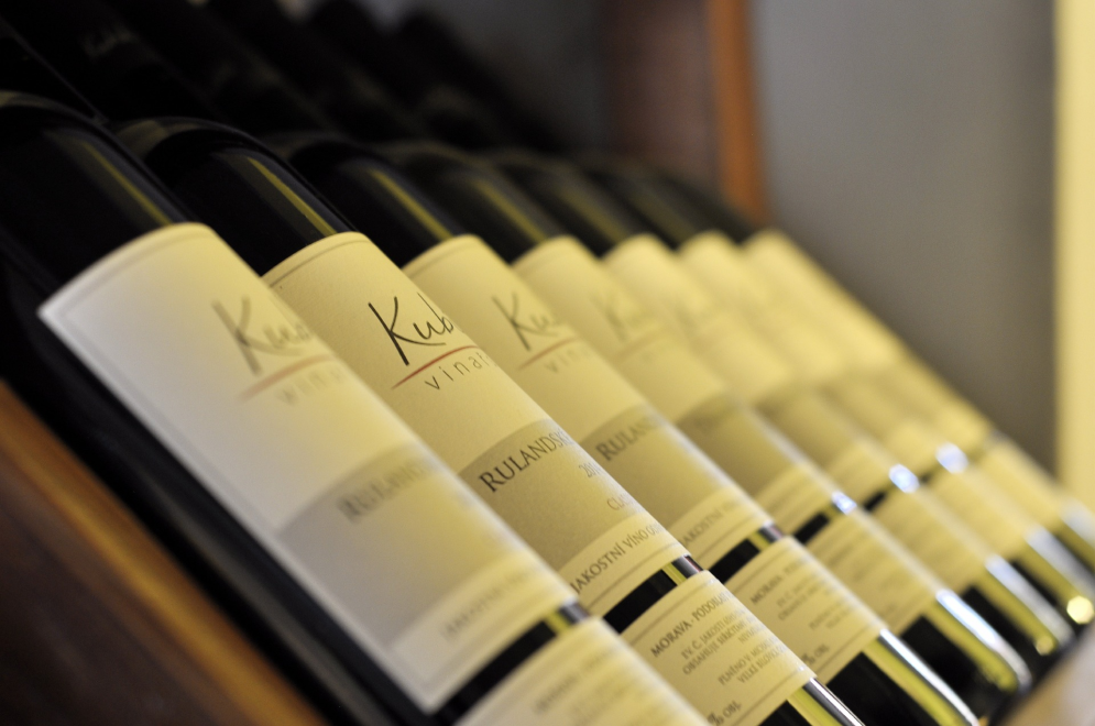 Bottles of wine on the counter