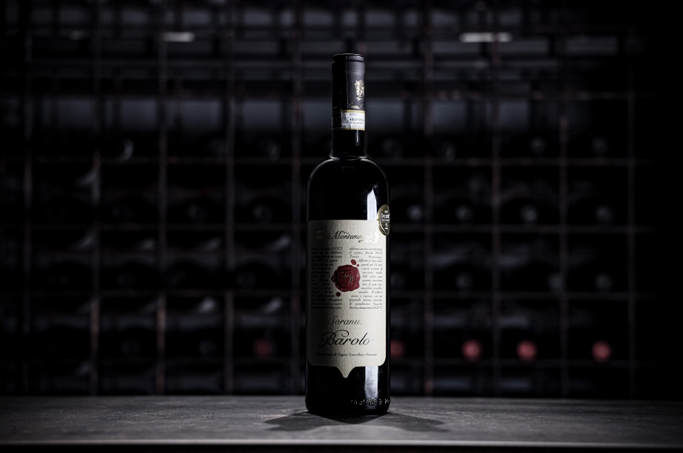 A bottle of wine on the table